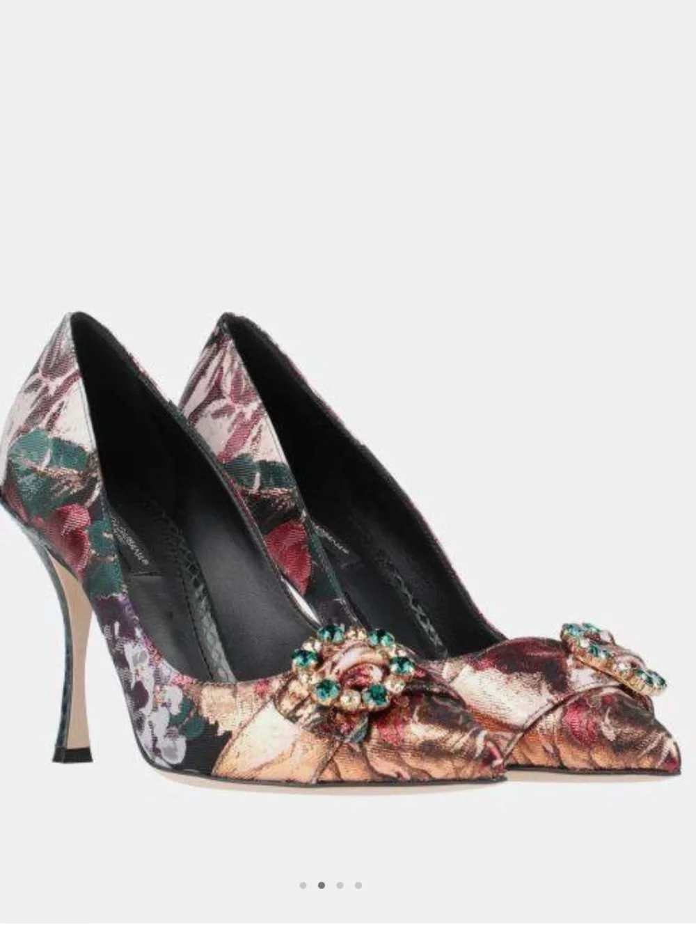 Dolce & Gabbana Snakeskin and Brocade Fabric Pumps